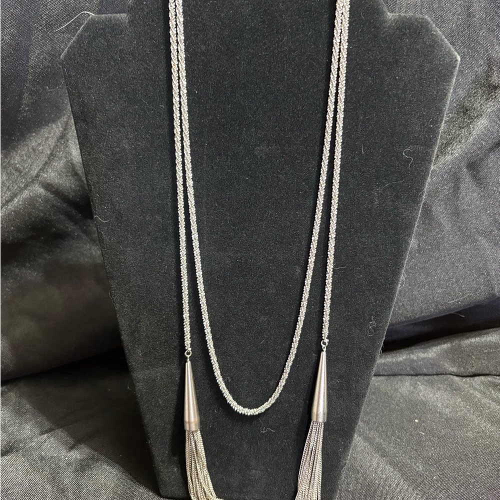 Park Lane Anchor Silver Tassel Necklace